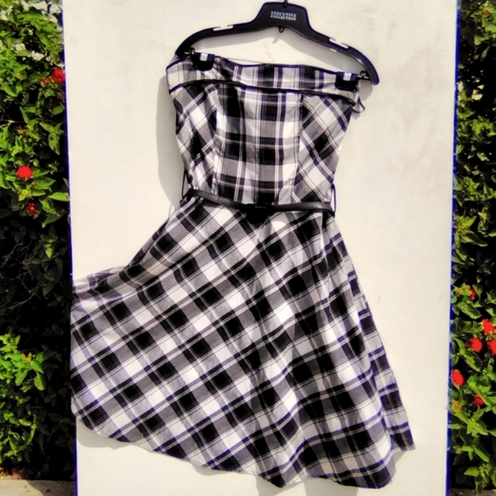 Plus size pin up strapless dress